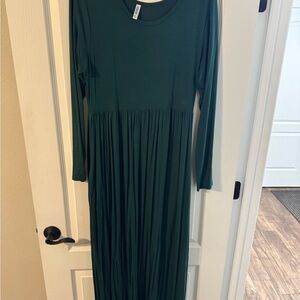 Elegant Green Long Sleeve Dress